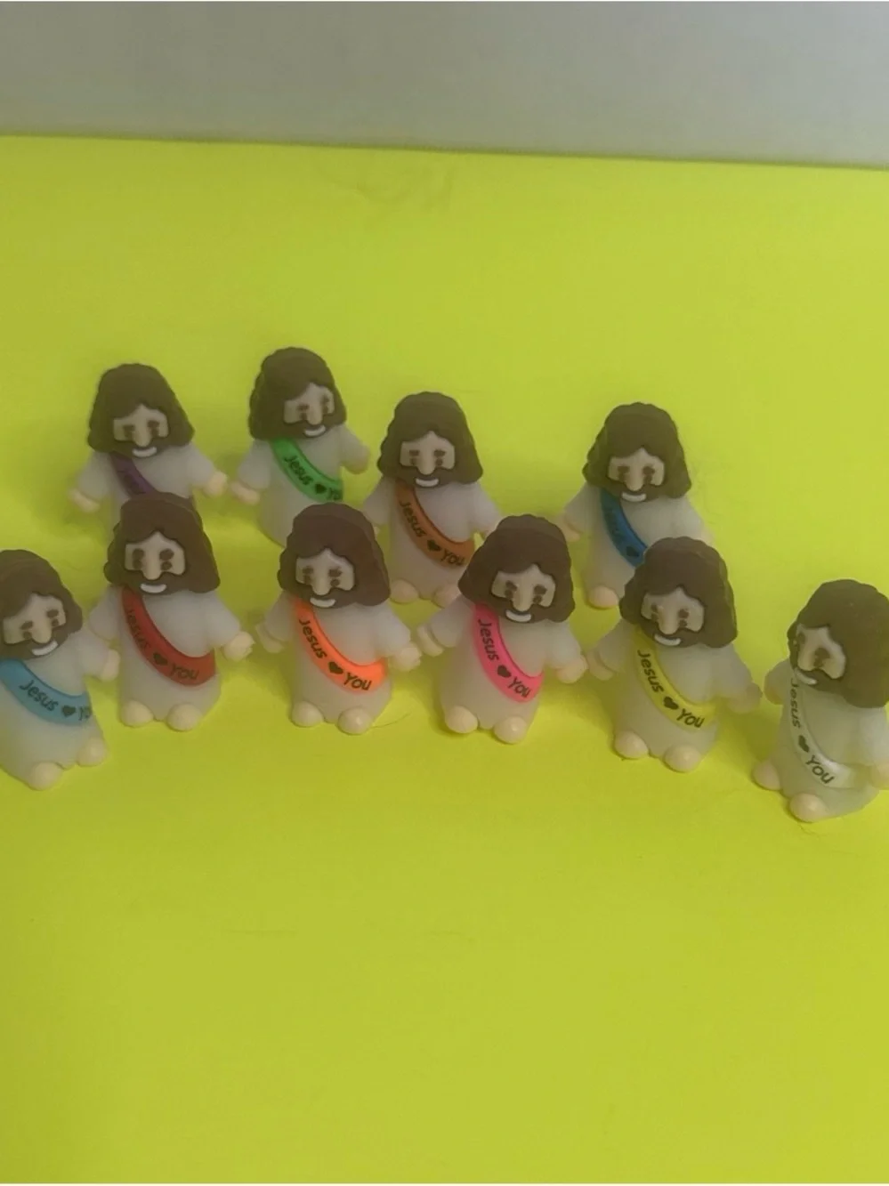 Assorted Mini  Figurine Set with Colored Sashes - Pack of 10